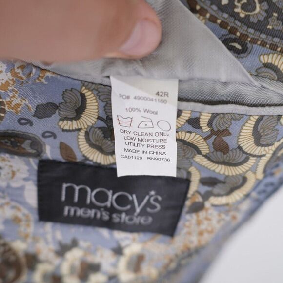 Tallia Wool Gray Sharkskin Peak Lapel 2 Button Blazer 40R /‎ Slim 42R - Picture 9 of 13